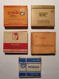 LOTTO 5 RARI PACCHETTI VUOTI SIGARETTE VINTAGE 70