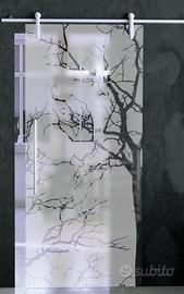 Porta scorrevole in cristallo trasparente