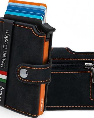 BEWMER v2 Portafoglio Uomo Slim In Similpelle