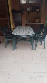 SET TAVOLO DA GIARDINO + 4 SEDIE FINO A 8 POSTI