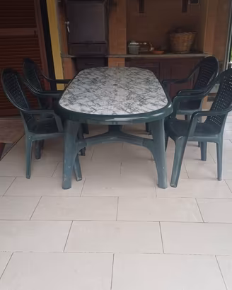 SET TAVOLO DA GIARDINO + 4 SEDIE FINO A 8 POSTI