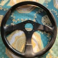 Volante d'epoca Sportline in pelle nera 