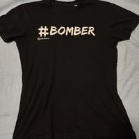 T-shirt nera #BOMBER taglia S - piùforty