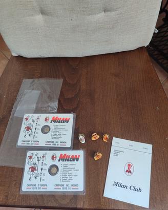 Lotto Milan Tessera Club 4 Pins Spille Card 1989