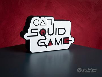 Lampada Led  Scritta Squid Game insegna Lightbox