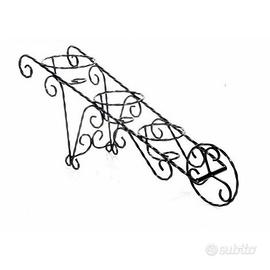 Cariola portafiori 3 vasi in ferro battuto