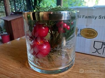 Vaso in vetro decorato Royal family nuovo