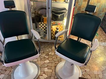 2 Poltrone Barbiere / Parrucchiere vintage verdi