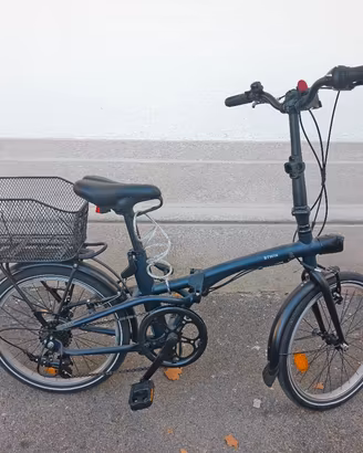 bici pieghevole fold 500 blu BTWIN