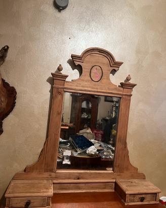 Toilette / specchiera d’epoca in legno