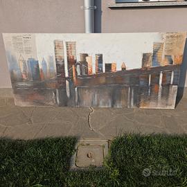 quadro stampa new York e ponte di Brooklyn 80x180