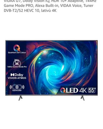 TV Hisense 55" QLED 4k 144hz come nuova