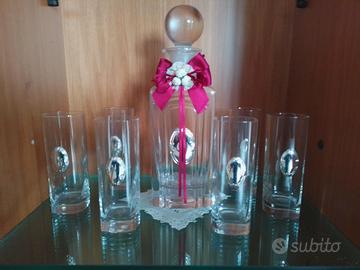 set 6 bicchieri da liquore e caraffa