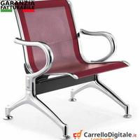 Sedia da attesa in acciaio colore rosso 1 posto