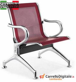 Sedia da attesa in acciaio colore rosso 1 posto