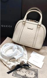 Borsa Domè Gucci nuova bianca pelle microcuccissim