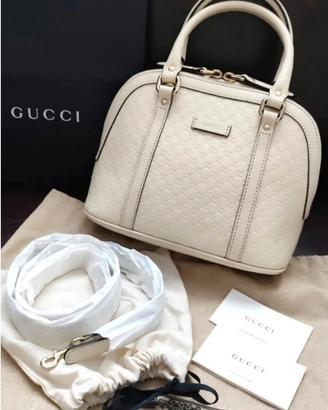 Borsa Domè Gucci nuova bianca pelle microcuccissim