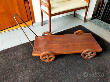 carrello legno porta vasi