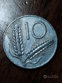 Moneta 10 lire italiane anno 1953