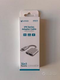 Adattatore iPhone serie X per cuffie e caricatore