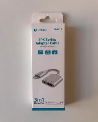 Adattatore iPhone serie X per cuffie e caricatore