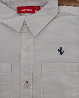 Camicia bianca bambino 7-8anni FERRARI, come NUOVA