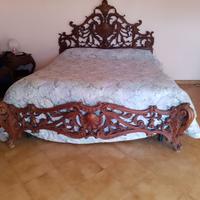 Struttura letto matrimoniale vintage legno