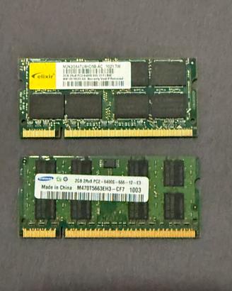 Schede ram 2x2gb ddr2 6400s