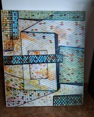 Quadro astratto Natale Autelitano anni 80 