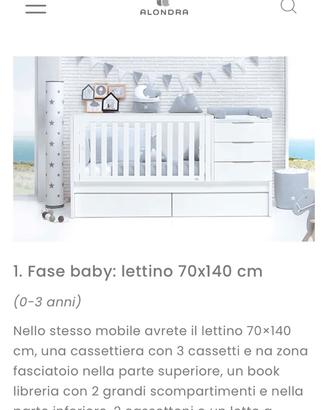 Lettino trasformabile ALONDRA