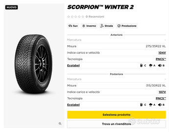 PIRELLI SCORPION WINTER 2 - INVERNALI  BMW X6 22''