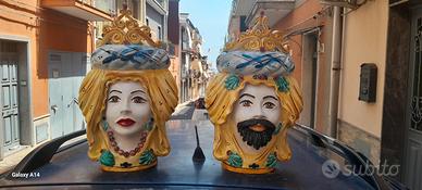 coppia teste di moro di Caltagirone 