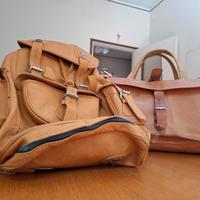 zaino e borsa cuoio