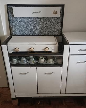 Mobile cucina in lamiera smaltata vintage 