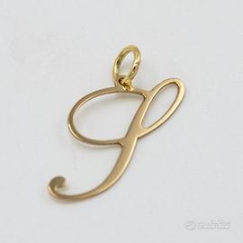 Ciondolo iniziale S in oro giallo 18 kt E.291