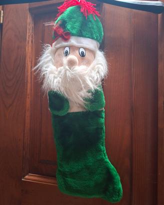 calza befana in pelliccia con babbo natale 