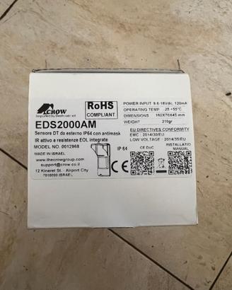 SENSORE ESTERNO ALLARME CROW 15MT PET IMMUNE
