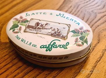 Scatola latta Caffarel caramelle latte e menta