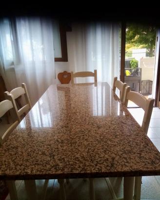 Tavolo da cucina marmo rosa porrino
