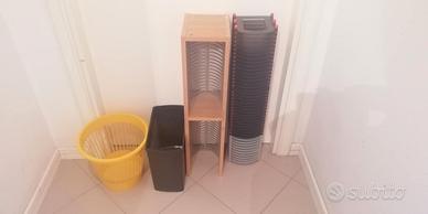 porta cd dvd colonna cestino porta trita documenti