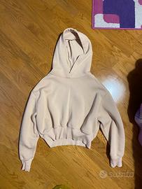 Felpa con cappuccio beige