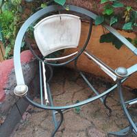 poltroncine ferro battuto e d ottone