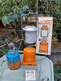 Lampada a gas e fornellino a gas per campeggio