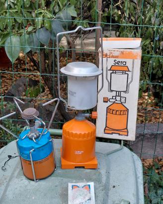Lampada a gas e fornellino a gas per campeggio
