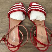 Pollini Sandali in vernice e corda Rope On Rope