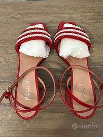 Pollini Sandali in vernice e corda Rope On Rope