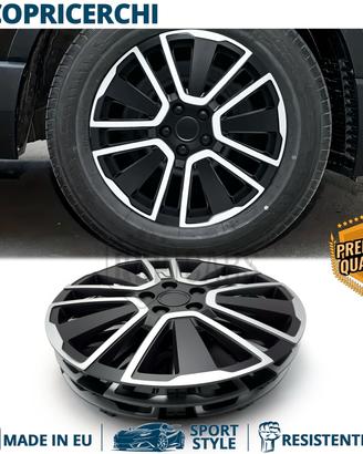 4 Copricerchi per FIAT 13'' Pollici Silver e Nere
