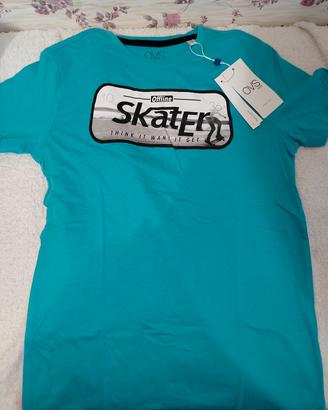 t shirt verde smeraldo con stampa12anni