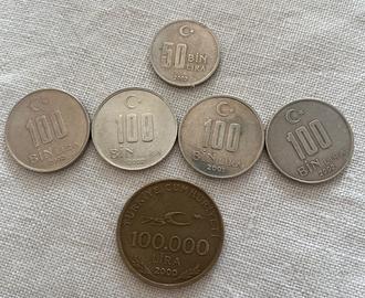 Lotto sei monete turche