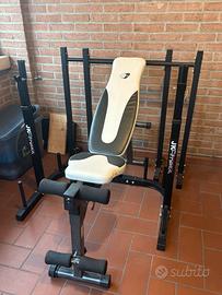 PANCA , RACK PORTA BILANCIERE E SPALLIERA